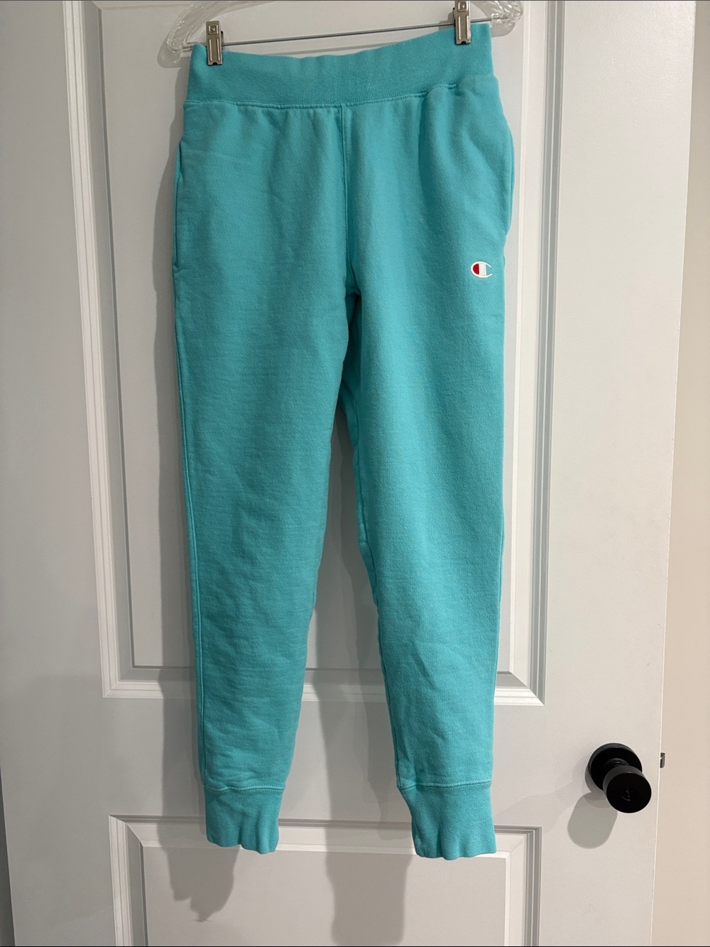 Champion Women' Teal Fleece Joggers Sweatpants sz via S small